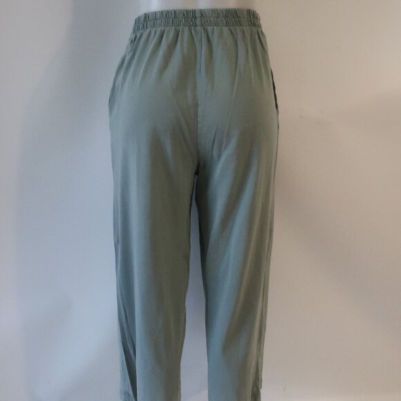 Women Z Supply Sage Green Flat Front Pull-On Wide Leg Cropped Pants M - Picture 7 of 9